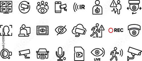 Surveillance technology and security systems for monitoring, recording, and protecting spaces.