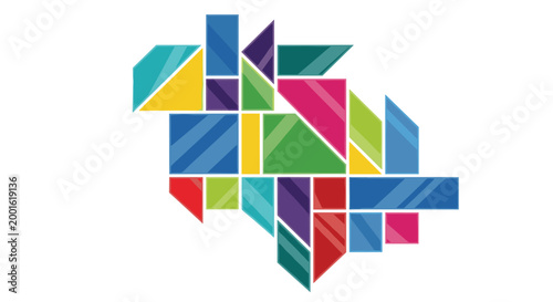 An abstract composition of overlapping translucent geometric blocks, rectangles, and triangles in a vibrant array of colors on a clean white background in vector design. Free Download An abstract composition of overlapping translucent geometric blocks, rectangles, and triangles in a vibrant array of colors on a clean white background in vector design. - GFXLoad