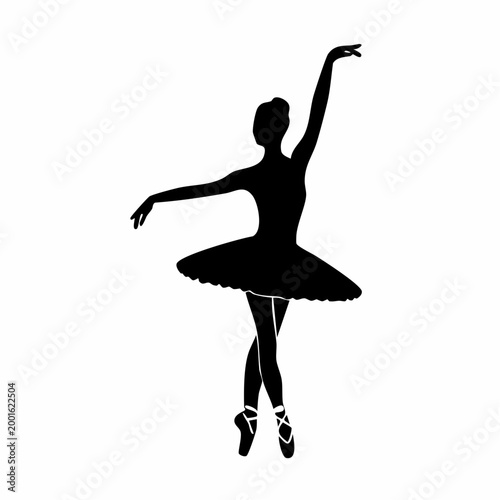 Silhouette of a Ballerina in Pointe Shoes