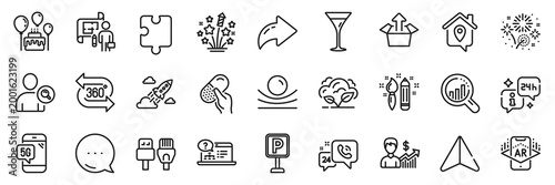 Work home, Seo analysis and Parking line icons pack. Share, Message, Paper plane icons. Capsule pill, Fireworks stars, Find user web icon. Business growth, Startup rocket, Creativity pictogram. Vector