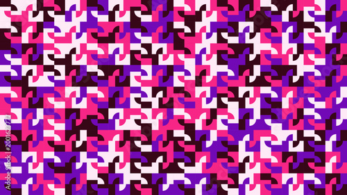 Abstract Cellular Grid Pattern with Purple and Dark Geometric Shapes - AGeometric Pattern with Tricolor Purple Palette
