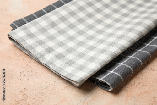 Checkered napkins on grunge...