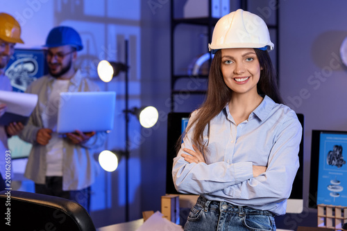Portrait of female engineer...