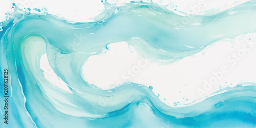 Fluid s curve blue watercolor wave abstract background for modern graphic design with abstract watercolor background turquoise silhouette artistic creative illustration wallpaper nautical