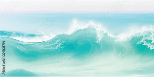 Turquoise ocean wave crashing with white foam sprays abstract summer scene turquoise crashing abstract movement tropical vacation refreshing landscape outdoors surfable wallpaper sunshine
