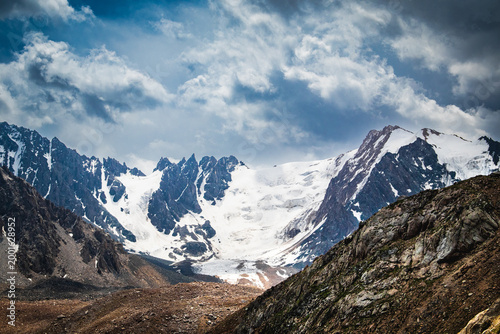 View of the Igly Tuyuk Su peaks in the Tien Shan Mountains, Almaty.