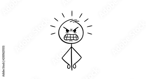 Angry stick figure with frustrated expression.
