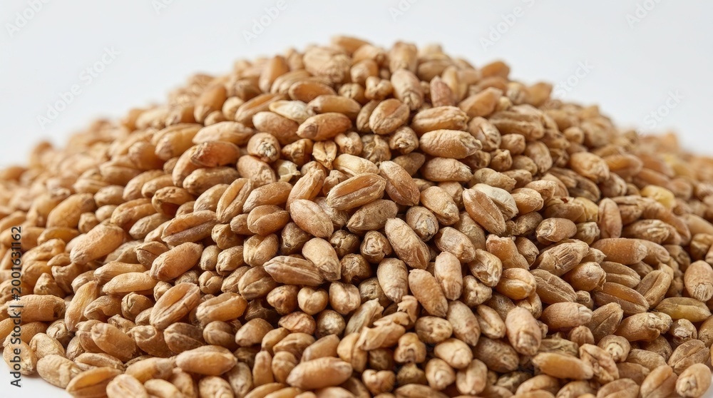 Fototapeta premium Close-up of a Pile of Wheat Grains, Healthy Food Concept for Nutrition