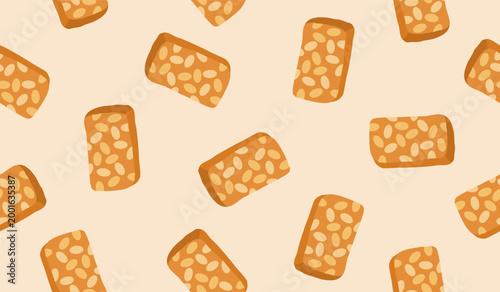Cute tempeh pattern background vector design