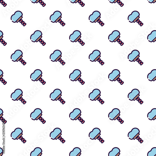 Seamless pattern of dental toothbrushes isolated on transparent background