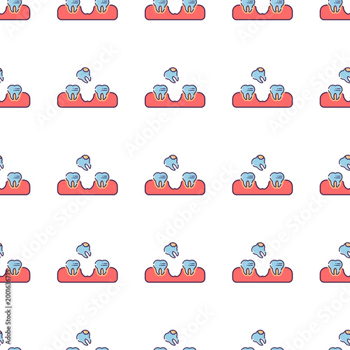 Dental plaque formation on teeth surfaces isolated on transparent background