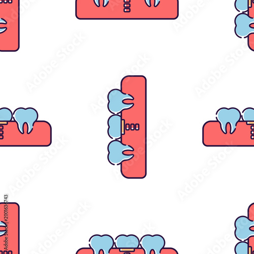 Dental implants and teeth showing bone support isolated on transparent background