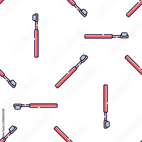 Pattern of dental toothbrushes isolated on a transparent background for dental hygiene concepts