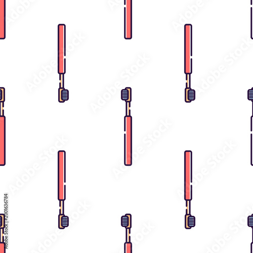 Seamless pattern of dental toothbrushes isolated on transparent background