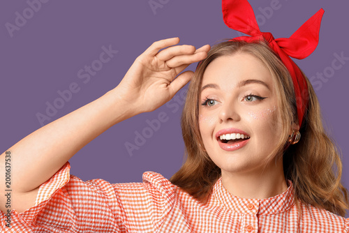 Beautiful young woman with ...