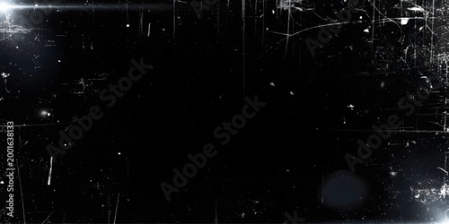 Abstract grunge dark blue starry space background with glowing lights and empty area for text