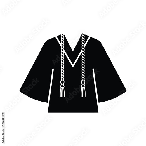 Academic Graduation Robe with Tassels Vector Illustration Isolated on white background