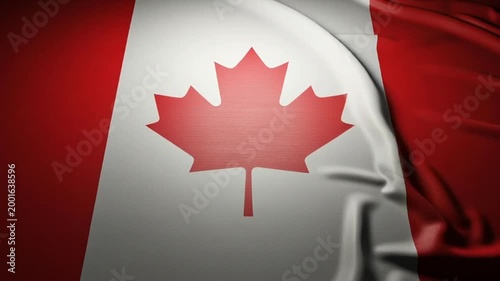 Canada flag with wavy texture, national symbol
