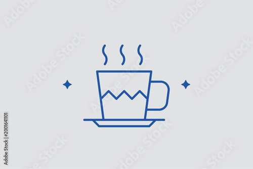 Hot cup line icon. Inviting vector illustration for coffee shops and cozy winter beverage menus.