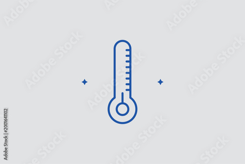 Thermometer line icon. Precise vector illustration for temperature monitoring and climate change data.
