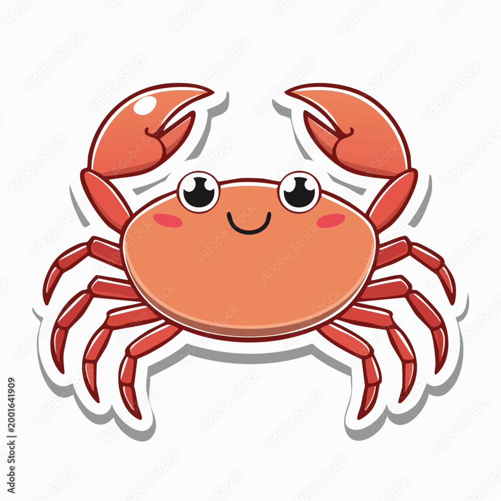 Fototapeta premium Cute Cartoon Crab Illustration