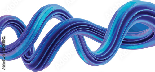 Abstract flowing wave ribbon gradient blue purple dynamic curve fluid motion background modern glossy 3d vector illustration
