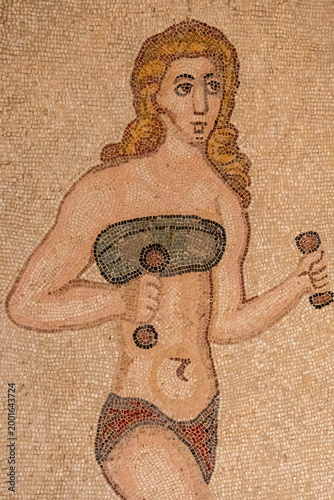 Принти на полотні Roman woman in underwear lifting weights, “Hall of the Ten Girls” , Roman Villa