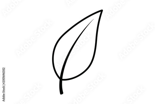 Simple elegant handdrawn leaf outline illustration perfect for ecofriendly and naturethemed designs projects