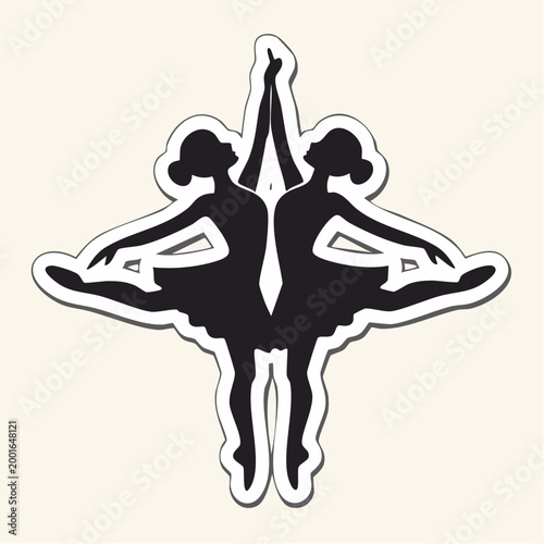 Two Ballet Dancers Silhouette
