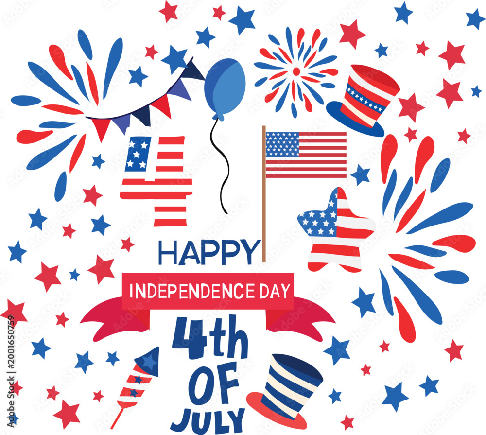Obraz premium independence day usa is celebrated every year on 4 july