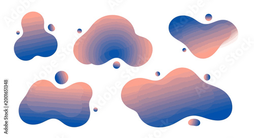 Abstract shapes colorful gradient blobs pink blue