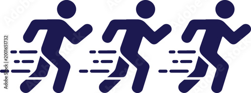 Runners Icon: Dynamic image of runners sprinting forward, capturing speed and motion through clean lines.