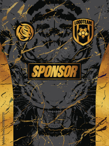 GOLD TIGER JERSEY TEMPLATE DESIGN