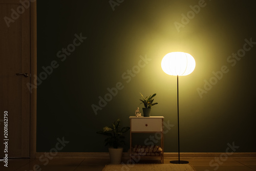 Table with plants and glowi...