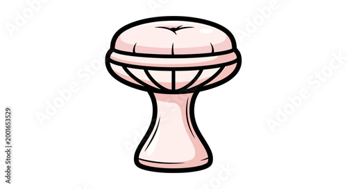 Pink mushroom cartoon illustration isolated on white background
