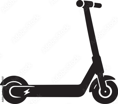 Vector graphic illustration of a sleek electric scooter with a modern design