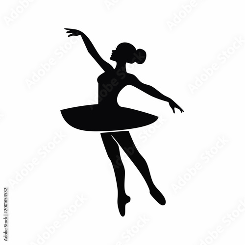 Silhouette of a ballerina in a graceful pose