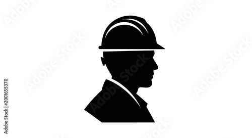 Photos Construction worker, engineer, hard hat, silhouette, icon, black May day, EPS