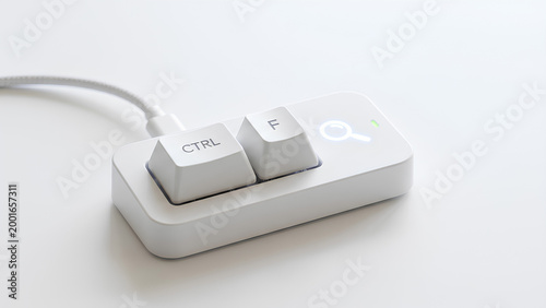 A minimal, compact keyboard with 'CTRL' and 'P' keys alongside a search icon, designed for printing or searching functions