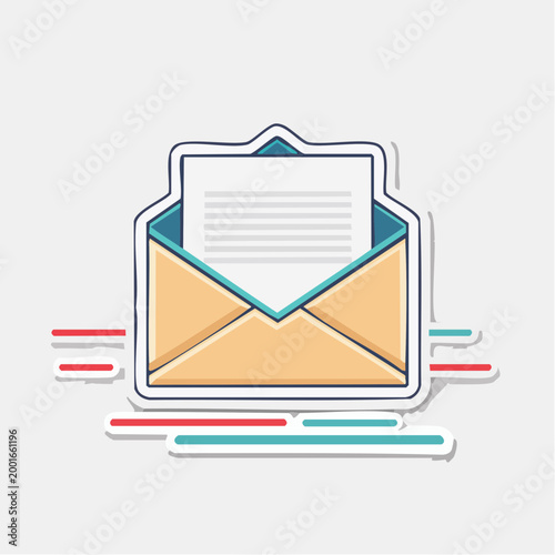 Open Envelope with Letter Icon