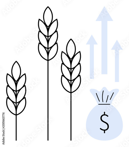 Foto Agriculture, economy growth, farming revenue, food production, market investment, profitability