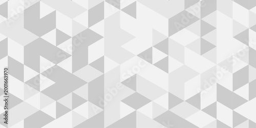 Abstract background made of triangles. Mosaic pattern, tile geometric cube white and gray vector wallpaper.