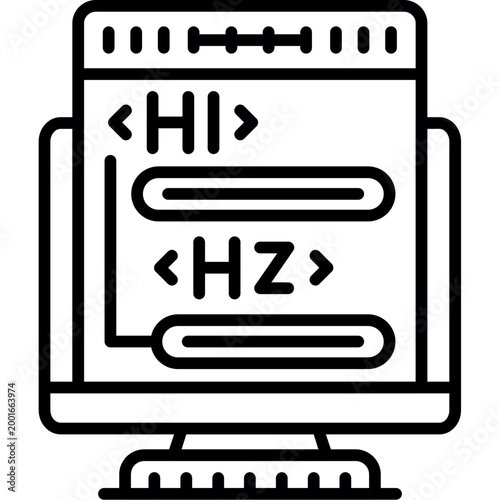 H1 Tag Icon Vector Element