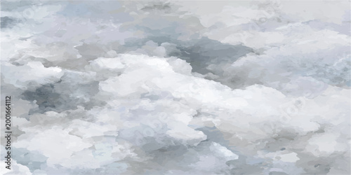cloudscape filled with soft, textured clouds, creating a sense of calm and freedom in this atmospheric watercolor painting.