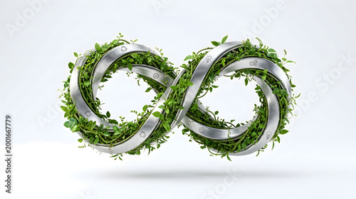 Circular Economy Infinity Loop: 3D render of the 