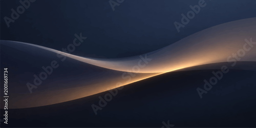 Serene sunrise over the sea horizon blends with a vibrant abstract sky and soft light to create a tranquil nature landscape background with generous space for text
