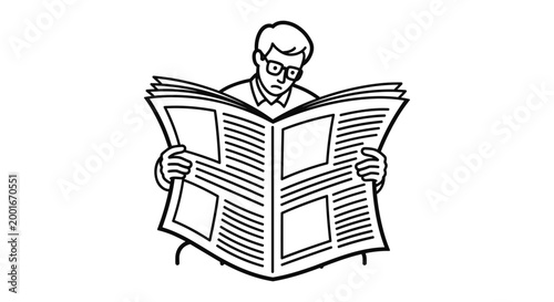 Man Reading Newspaper