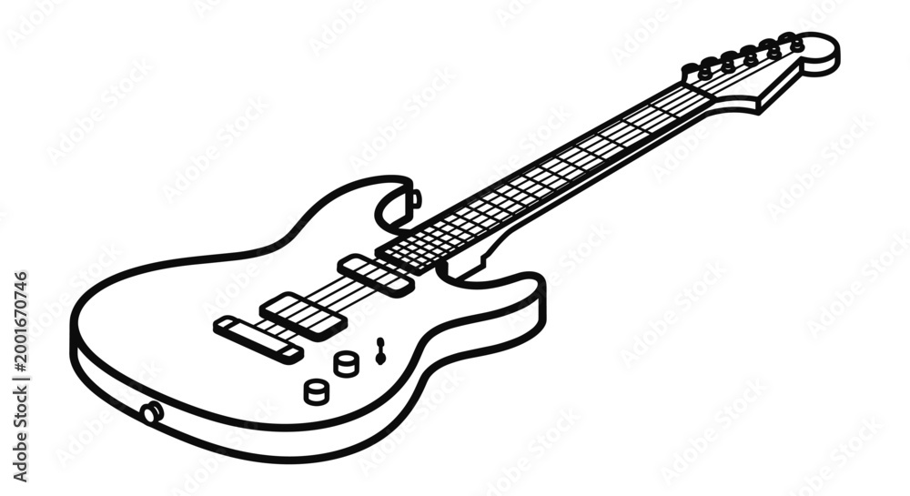 Obraz premium Electric Guitar Outline