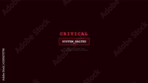 Critical system halted error message