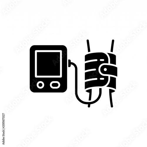 Flat Icon of Blood Pressure Monitor